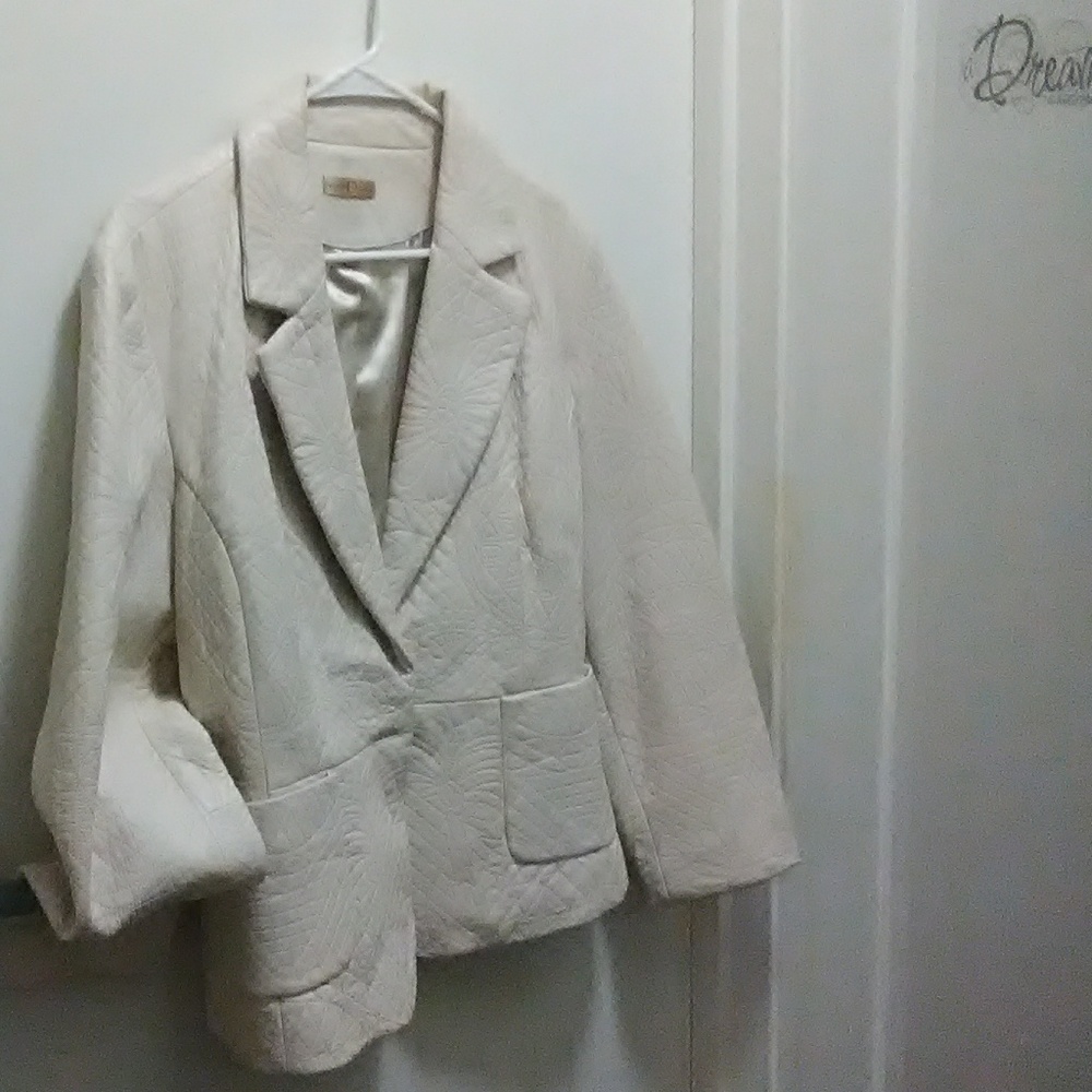 Leather  embroidered coat